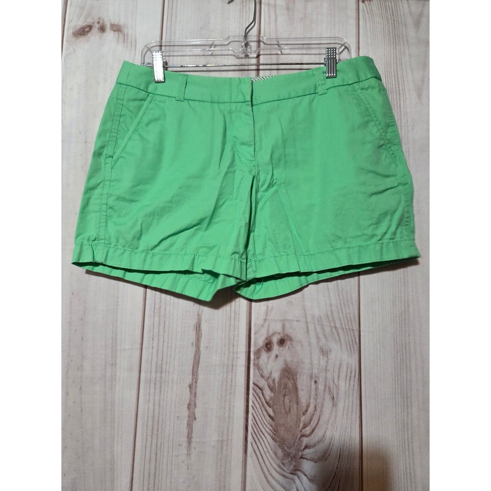 J.Crew Broken-In Chino Shorts Womens 10 Green Cotton Mid Rise Casual 4.5 Inseam